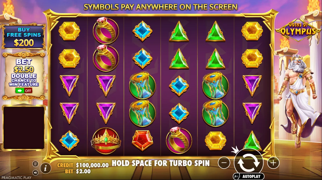 Gates of Olympus demo modu oynanışı
